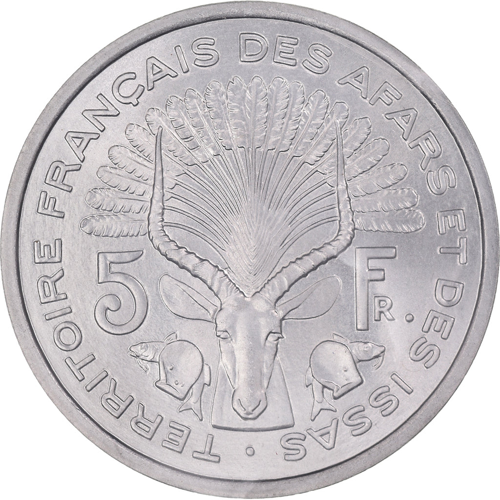 Moneta, AFARS E ISSAS FRANCESI, 5 Francs, 1968, Paris, ESSAI, FDC, Alluminio