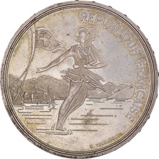 Coin, France, Ice Skating Couple, 100 Francs, 1989, Albertville 92, AU(50-53)