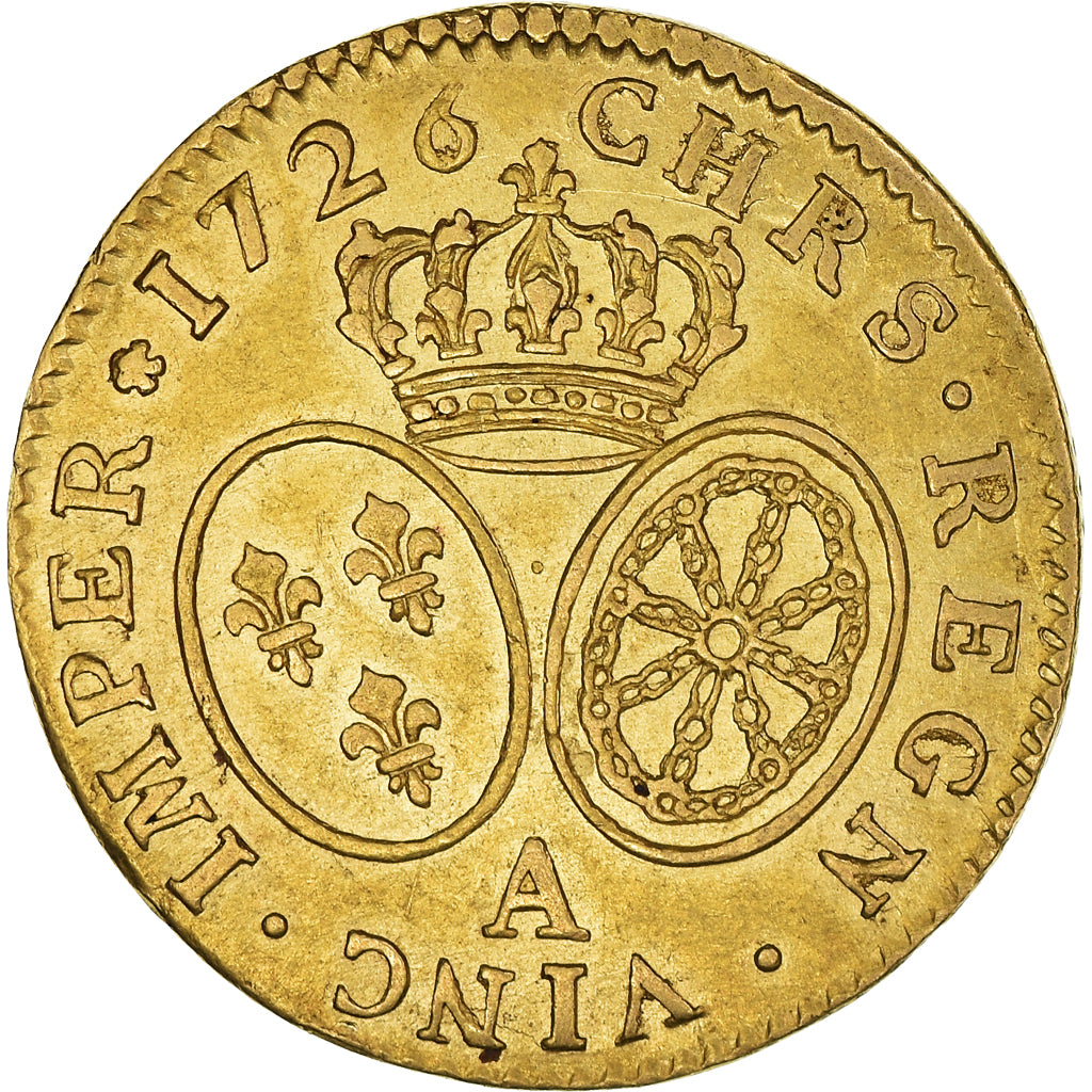 Münze, Frankreich, Louis XV, Louis d'or aux lunettes, Louis d'Or, 1726, Paris