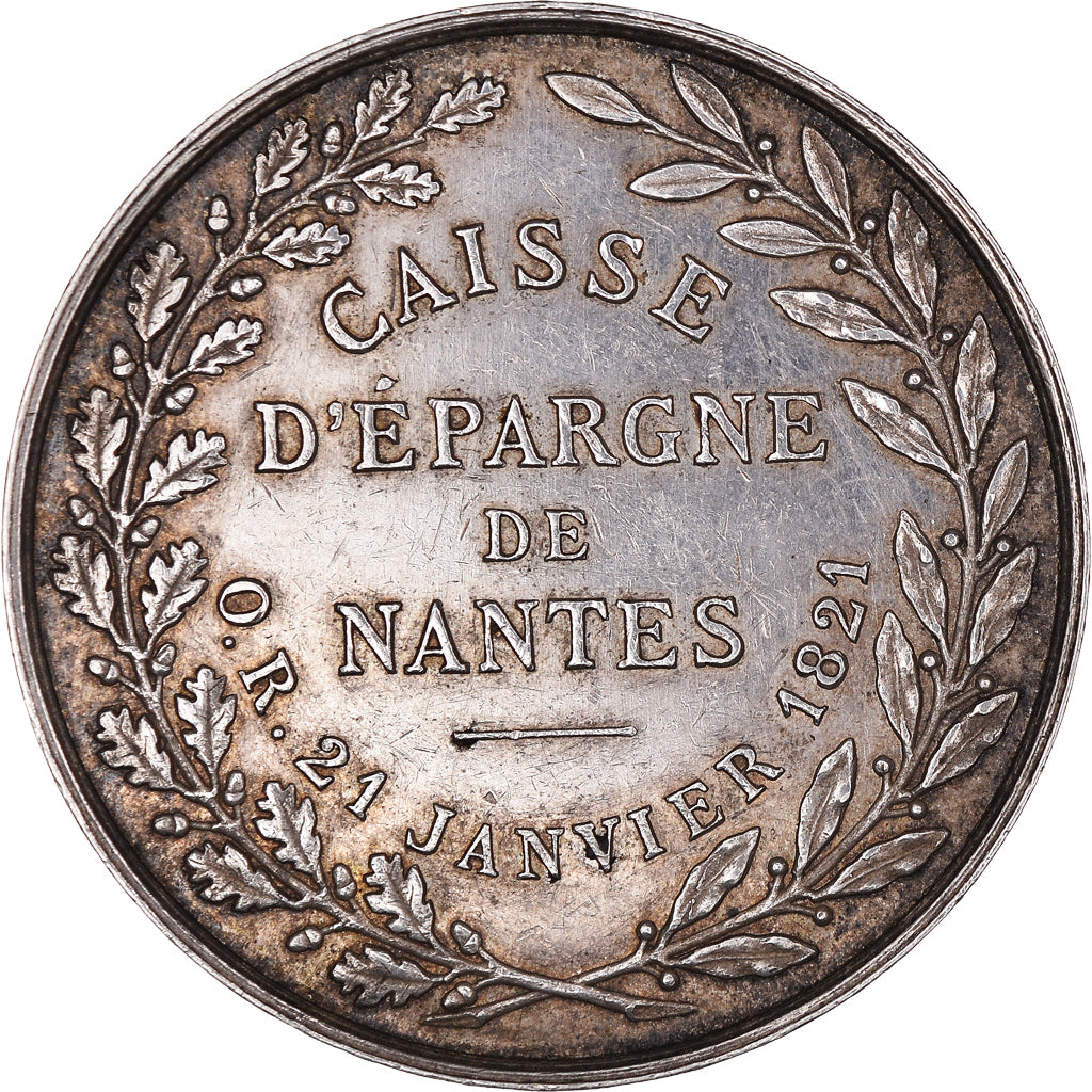 France, Jeton, Savings Bank, 1821, TTB+, Argent, Jacqmin:53