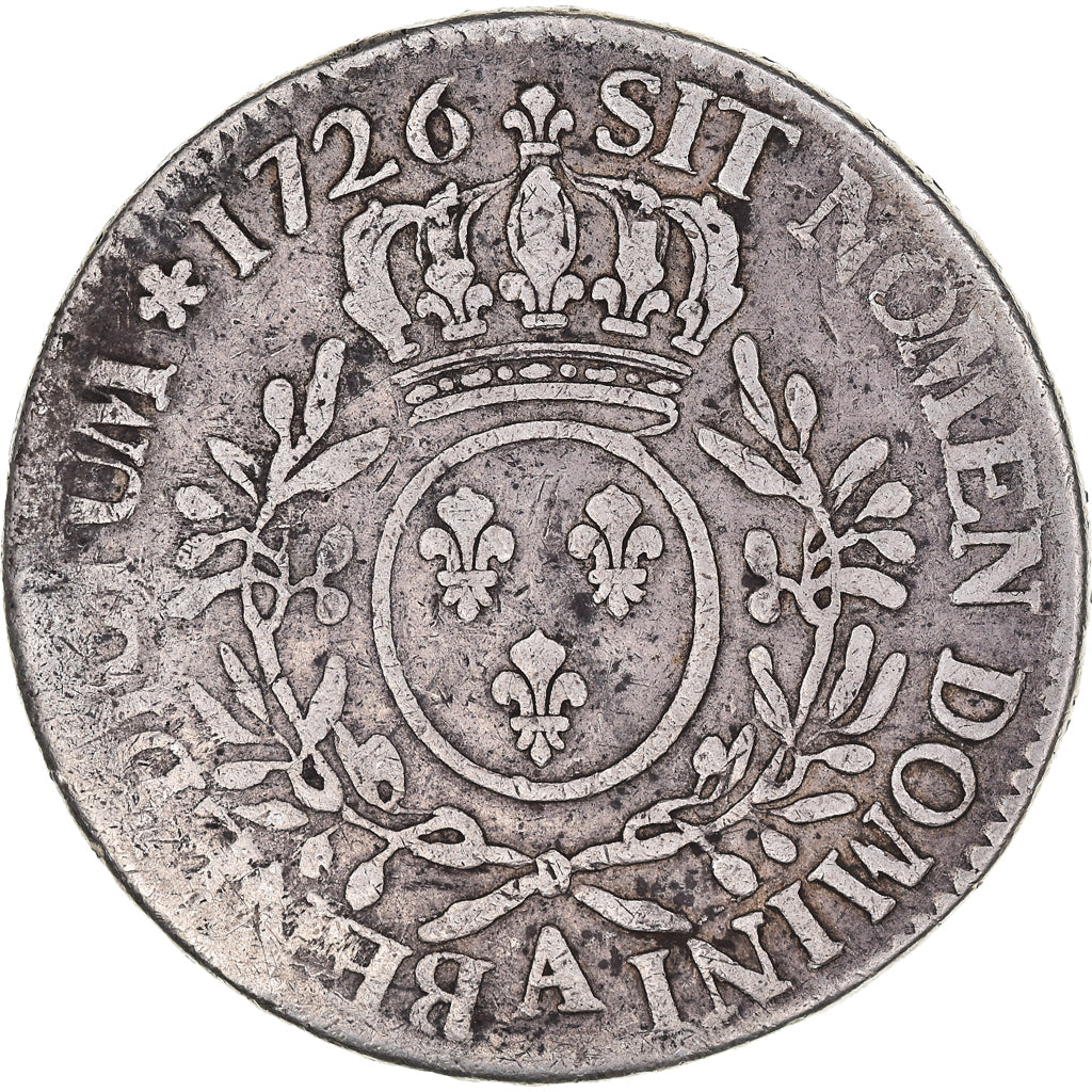 Moneta, Francia, Louis XV, Écu aux branches d'olivier, Ecu, 1726, Paris, MB