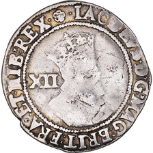 Monnaie, Grande-Bretagne, James I, 12 Shillings, 1623 - 1624, Londres, TB