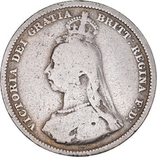 Monnaie, Grande-Bretagne, Victoria, Shilling, 1888, B+, Argent, KM:761