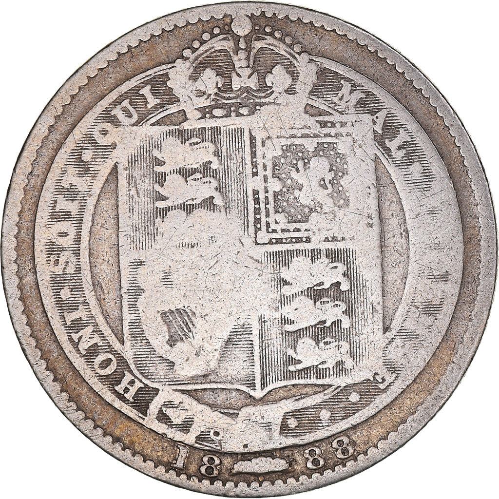 Coin, Great Britain, Victoria, Shilling, 1888, F(12-15), Silver, KM:761