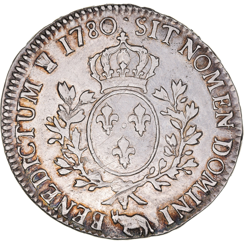 Moneta, Francia, Louis XVI, Écu de Béarn aux branches d'olivier, Ecu, 1780