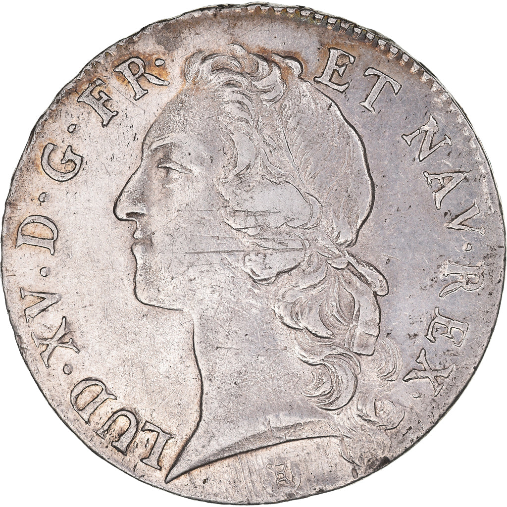 Munten, Frankrijk, Louis XV, Écu au bandeau, Ecu, 1742, Bordeaux, ZF, Zilver