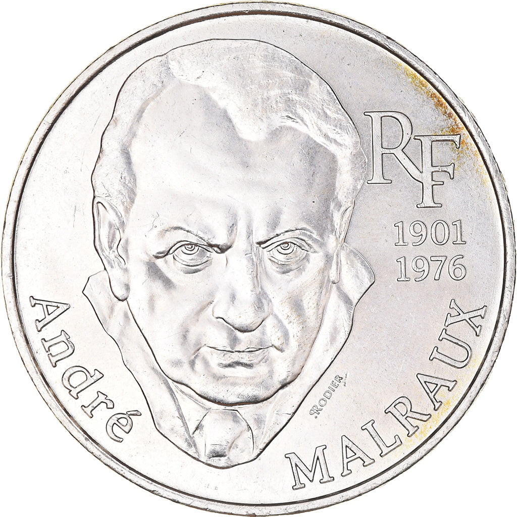 Coin, France, André Malraux, 100 Francs, 1997, MS(63), Silver, KM:1188