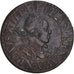 Moneda, Francia, Louis XIII, Double Tournois, 1615, Amiens, MBC, Cobre