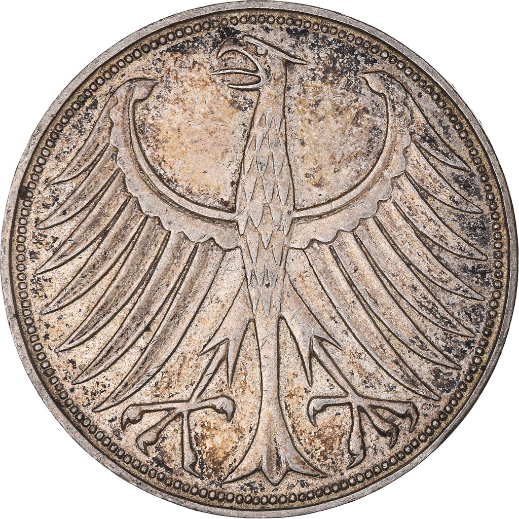 Coin, GERMANY - FEDERAL REPUBLIC, 5 Mark, 1965, Munich, EF(40-45), Silver