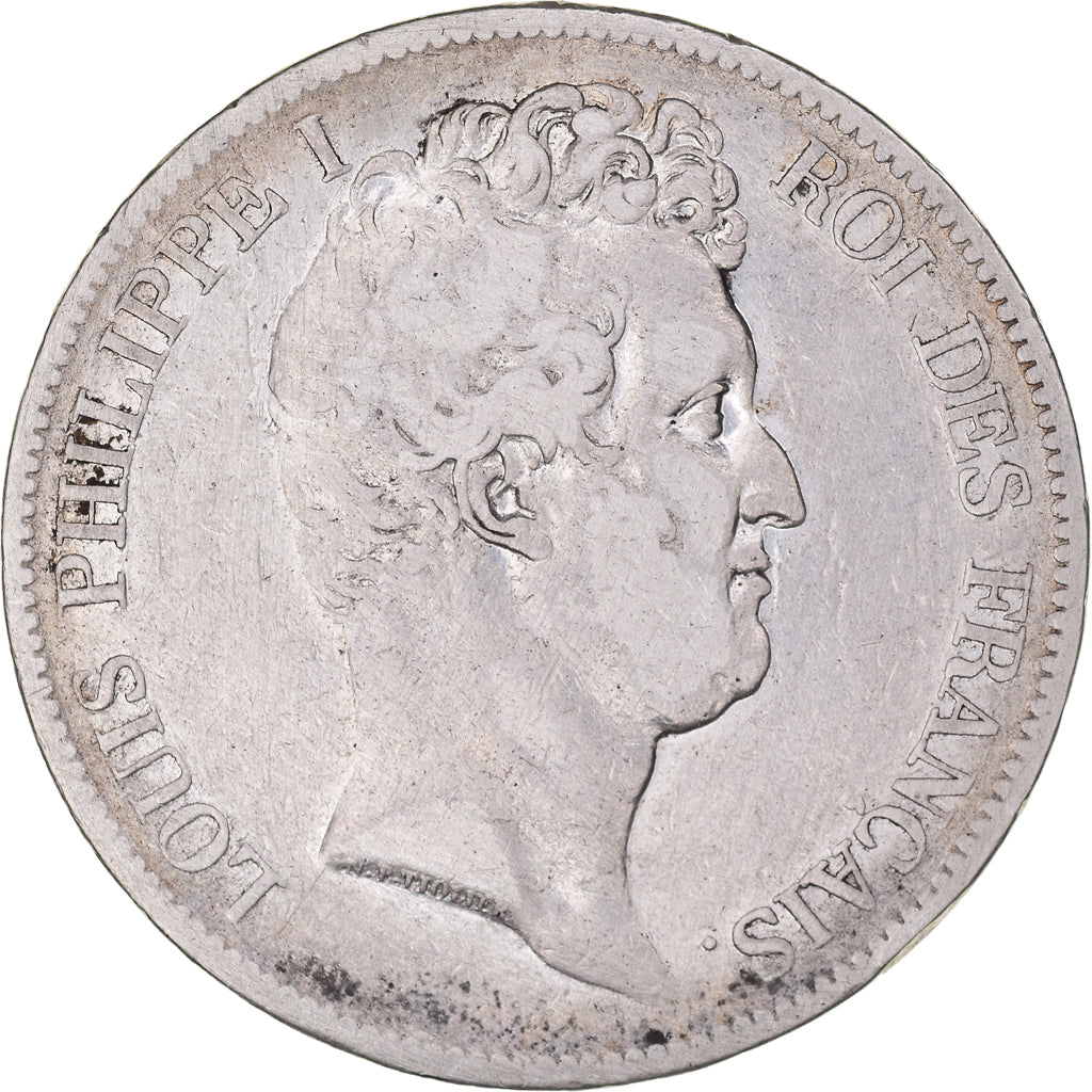 Moneda, Francia, Louis-Philippe, 5 Francs, 1830, Nantes, BC+, Plata, KM:735.12