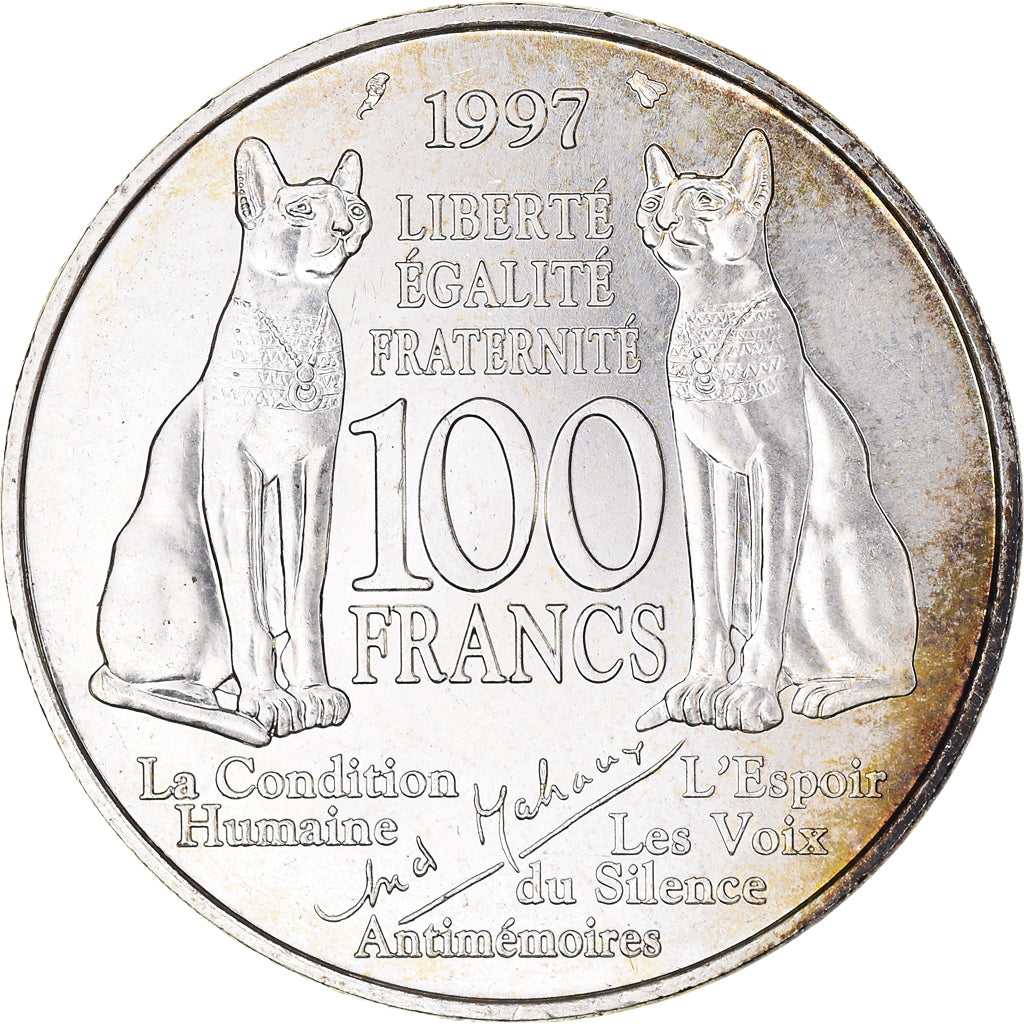 Coin, France, André Malraux, 100 Francs, 1997, MS(60-62), Silver, KM:1188