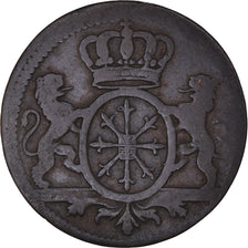 Moneta, Landy niemieckie, CLEVES, Friedrich II, Duit, 1753, VF(20-25), Miedź