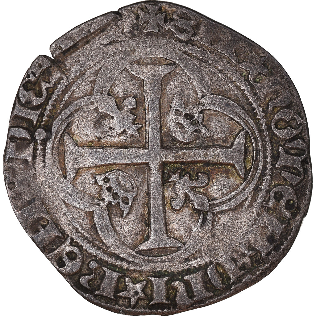 Monnaie, France, Charles VII, Blanc à la couronne, Tournai, TB+, Billon