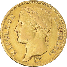 Moeda, França, Napoléon I, 40 Francs, 1809, Paris, VF(30-35), Dourado
