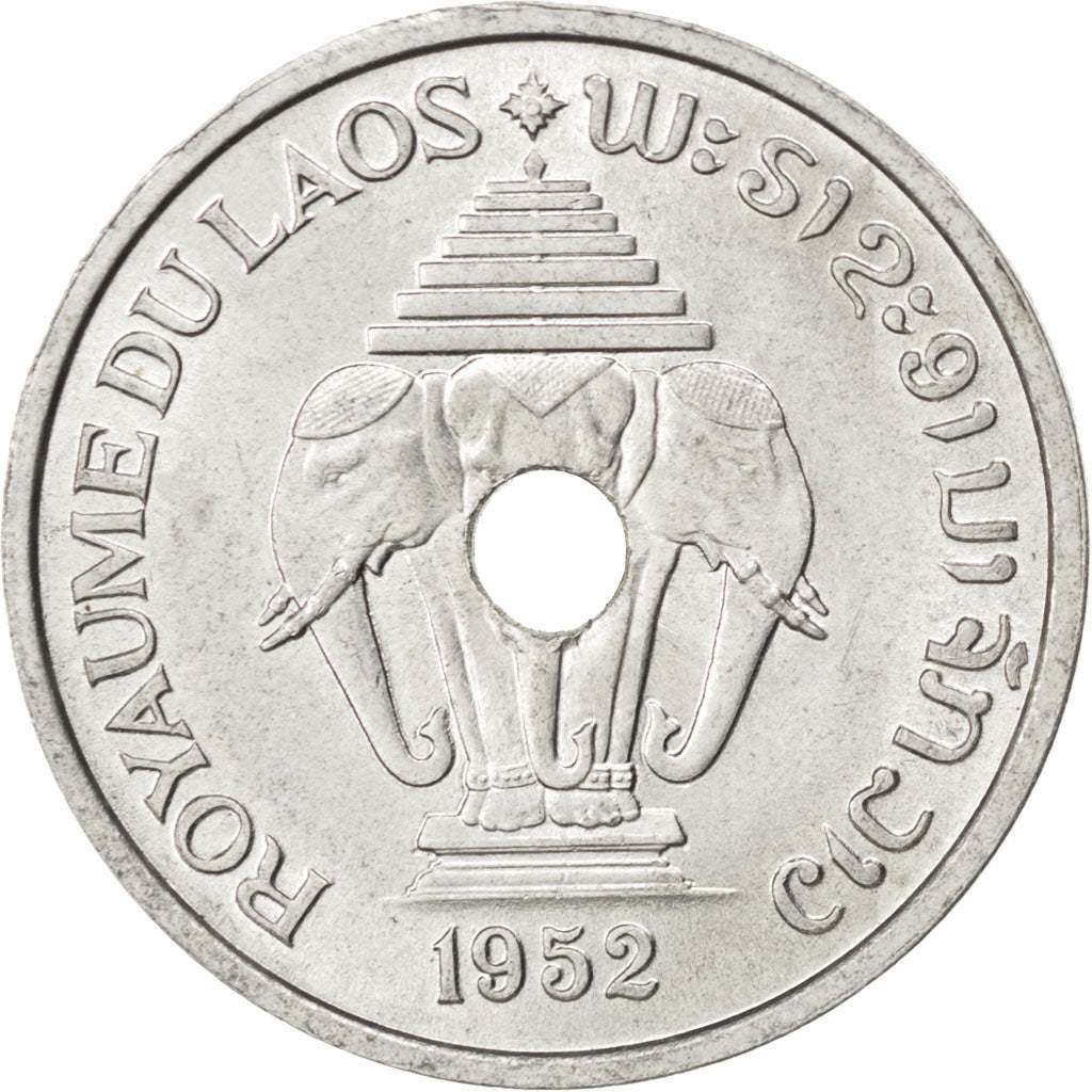 LAO, 20 Cents, 1952, Paris, KM #5, MS(63), Aluminum, 27, Lecompte #6, 2.20