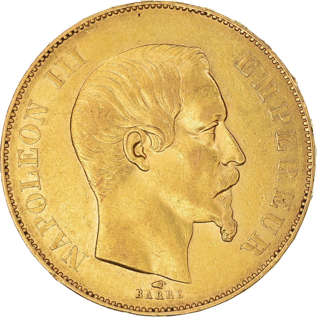Coin, France, Napoleon III, 50 Francs, 1856, Paris, AU(50-53), Gold, KM:785.1