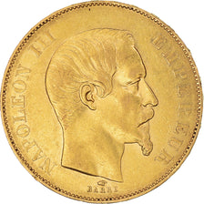 Coin, France, Napoleon III, 50 Francs, 1856, Paris, AU(50-53), Gold, KM:785.1