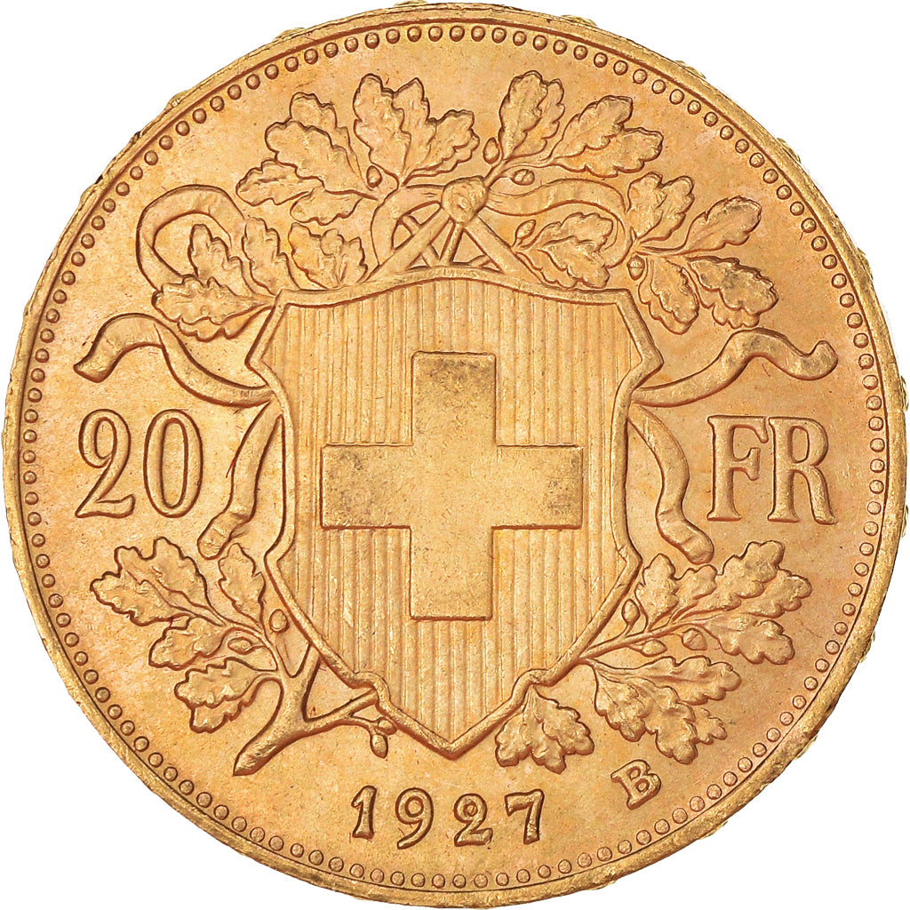Moneda, Suiza, 20 Francs, 1927, Bern, SC, Oro, KM:35.1