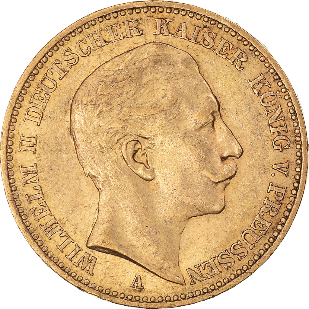 Moneda, Estados alemanes, PRUSSIA, Wilhelm II, 20 Mark, 1904, Berlin, MBC+, Oro