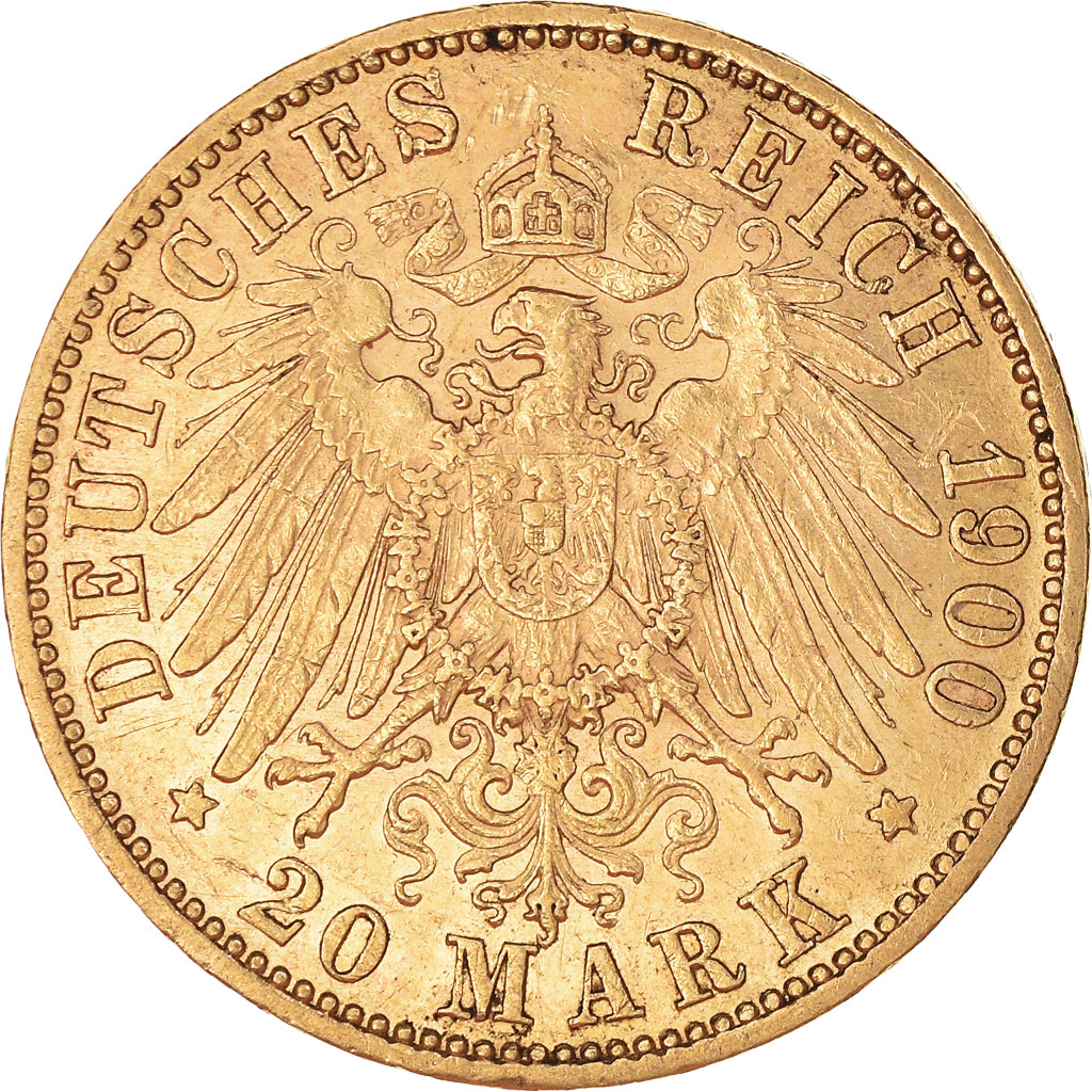 Moneta, Stati tedeschi, PRUSSIA, Wilhelm II, 20 Mark, 1900, Berlin, SPL-, Oro