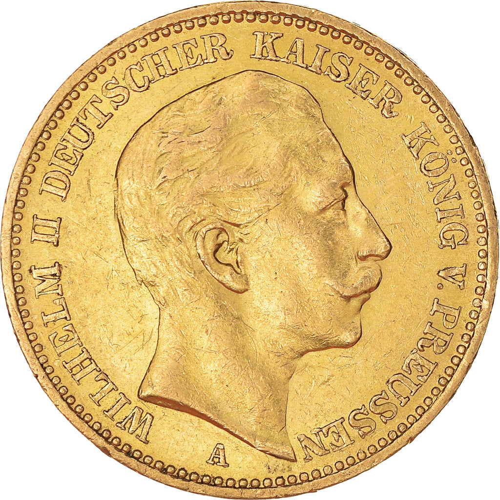 Coin, German States, PRUSSIA, Wilhelm II, 20 Mark, 1897, Berlin, AU(50-53)