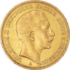 Coin, German States, PRUSSIA, Wilhelm II, 20 Mark, 1897, Berlin, AU(50-53)