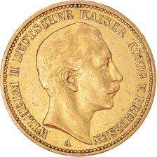Coin, German States, PRUSSIA, Wilhelm II, 20 Mark, 1889, Berlin, AU(50-53)