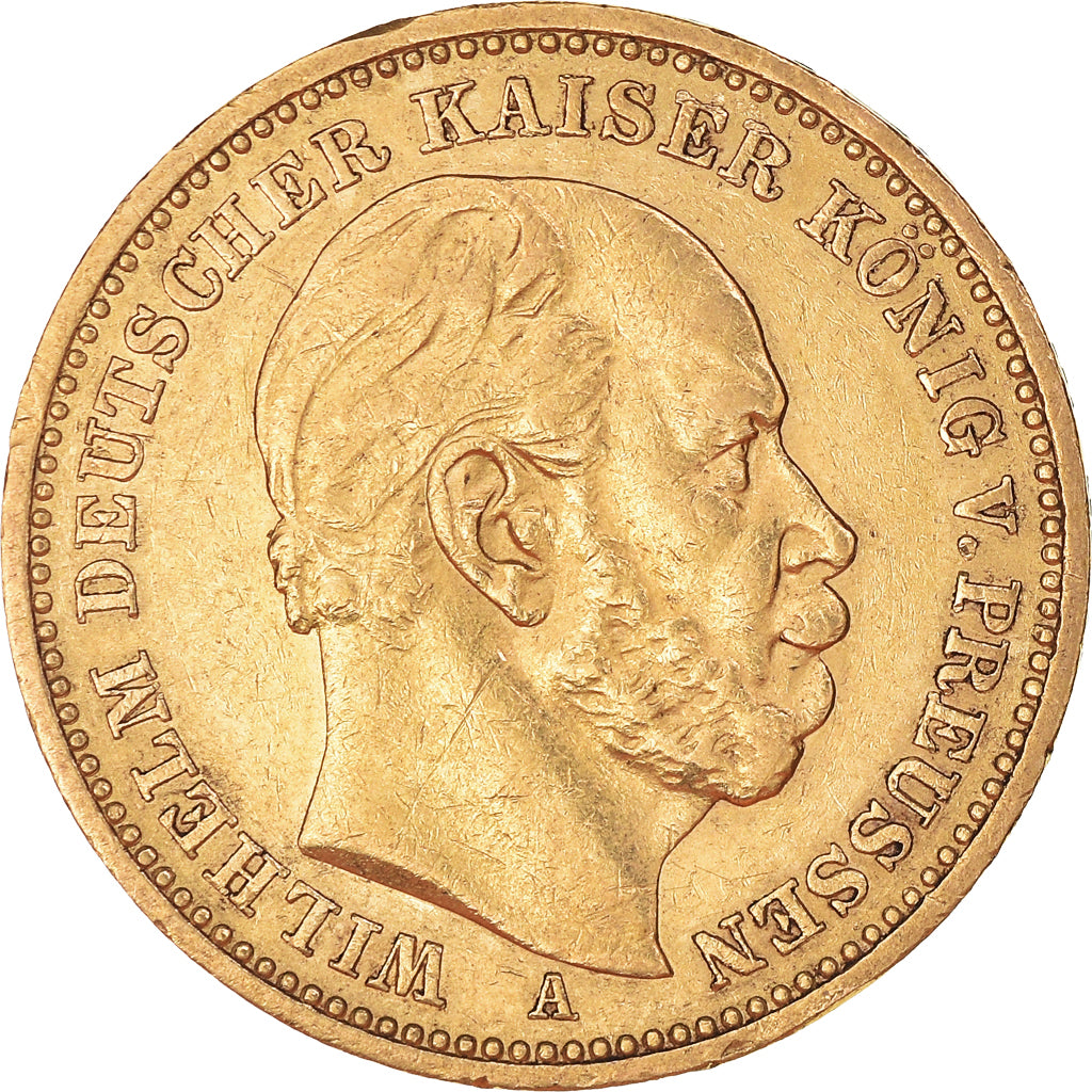 Coin, German States, PRUSSIA, Wilhelm I, 20 Mark, 1884, Berlin, AU(50-53), Gold