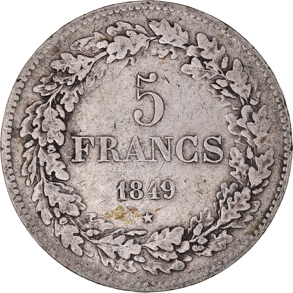 Coin, Belgium, Leopold I, 5 Francs, 5 Frank, 1849, VF(30-35), Silver, KM:3.2