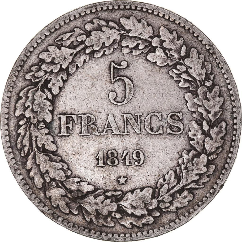 Coin, Belgium, Leopold I, 5 Francs, 5 Frank, 1849, VF(30-35), Silver, KM:3.2
