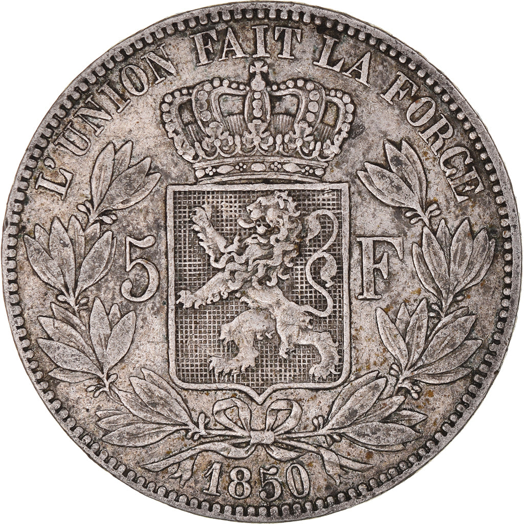 Münze, Belgien, Leopold I, 5 Francs, 5 Frank, 1850, SS, Silber, KM:17