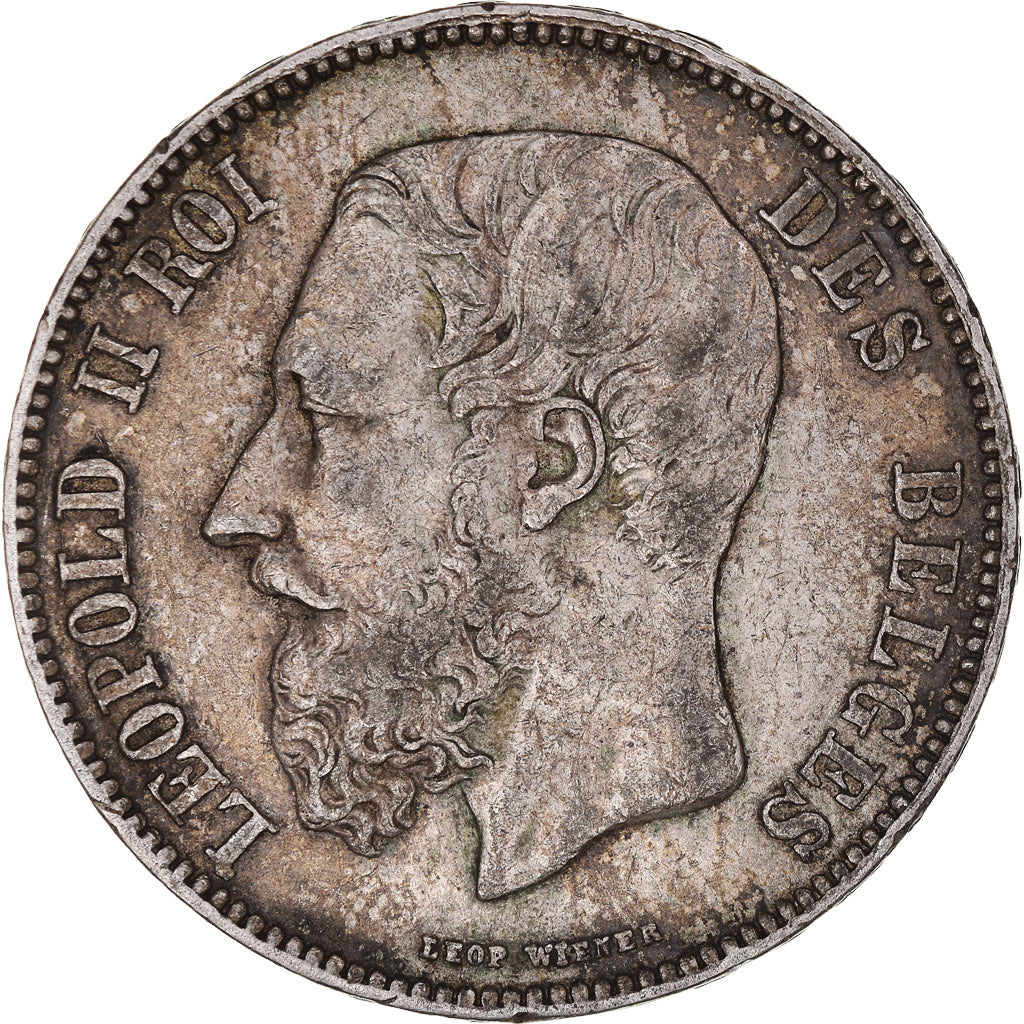 Coin, Belgium, Leopold II, 5 Francs, 5 Frank, 1871, EF(40-45), Silver, KM:24