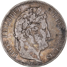 Coin, France, Louis-Philippe, 5 Francs, 1833, Nantes, VF(30-35), Silver