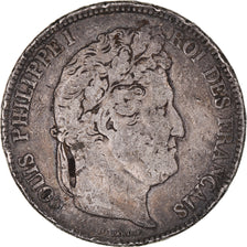Coin, France, Louis-Philippe, 5 Francs, 1834, Lyon, VF(20-25), Silver, KM:749.4