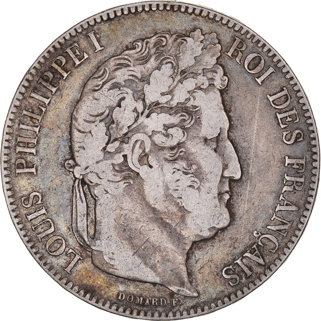 Münze, Frankreich, Louis-Philippe, 5 Francs, 1843, Bordeaux, S+, Silber