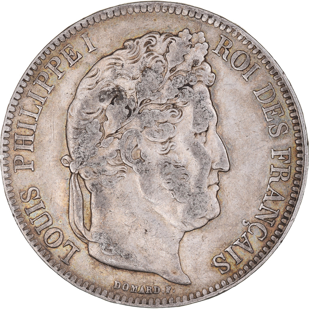 Coin, France, Louis-Philippe, 5 Francs, 1842, Strasbourg, EF(40-45), Silver