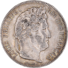 Coin, France, Louis-Philippe, 5 Francs, 1842, Strasbourg, EF(40-45), Silver