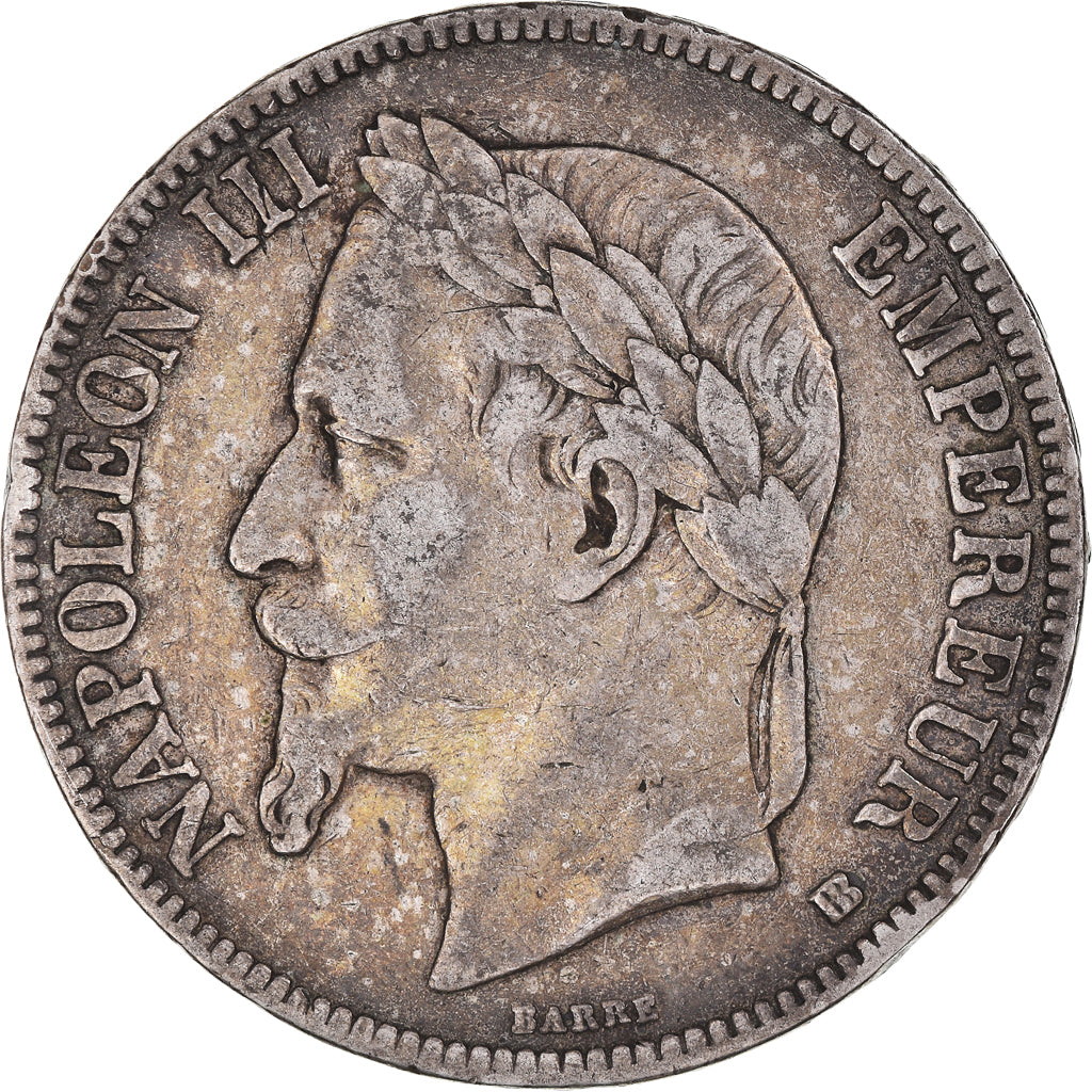 Coin, France, Napoleon III, 5 Francs, 1868, Strasbourg, EF(40-45), Silver