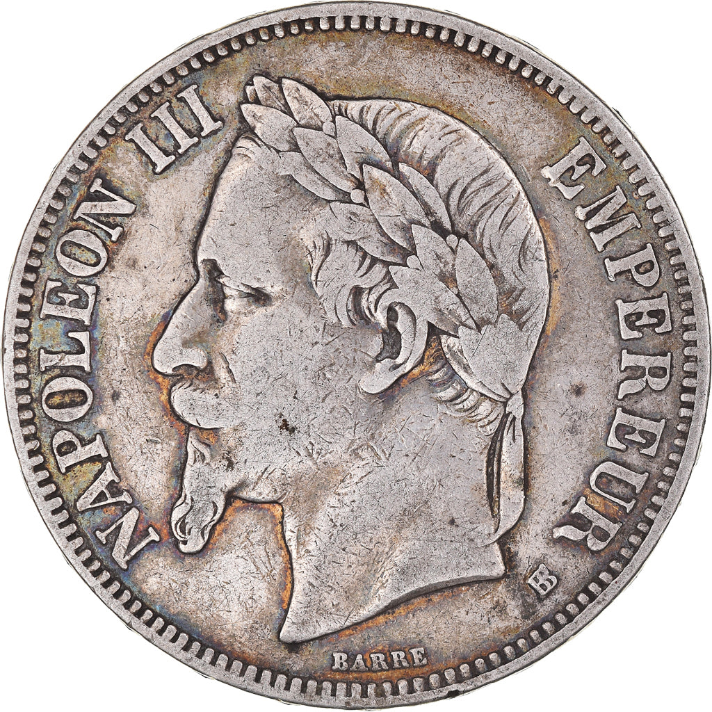 Coin, France, Napoléon III, 5 Francs, 1869, Strasbourg, VF(20-25), Silver