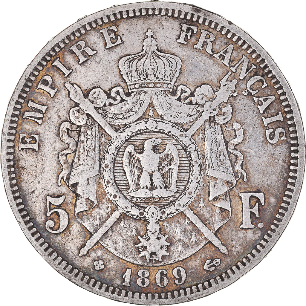 Coin, France, Napoléon III, 5 Francs, 1869, Strasbourg, VF(20-25), Silver