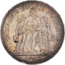 Moneta, Francja, Hercule, 5 Francs, 1873, Paris, AU(50-53), Srebro, KM:820.1