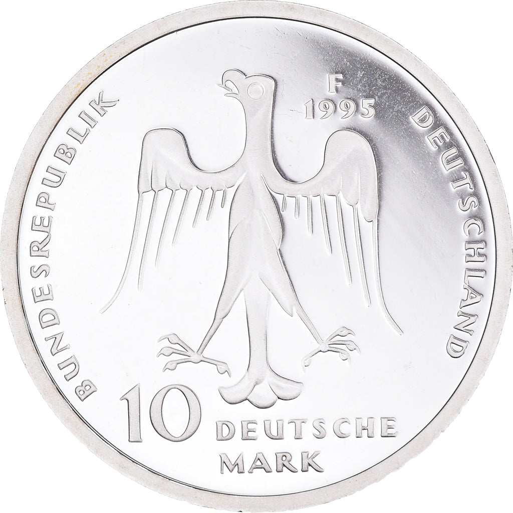 Coin, GERMANY - FEDERAL REPUBLIC, 10 Mark, 1995, Stuttgart, 800th Anniversary of