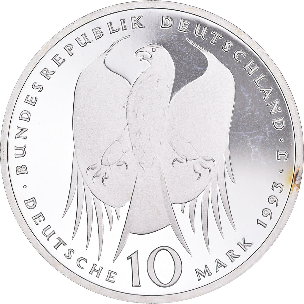 Moeda, ALEMANHA - REPÚBLICA FEDERAL, 10 Mark, 1993, Hamburg, Germany