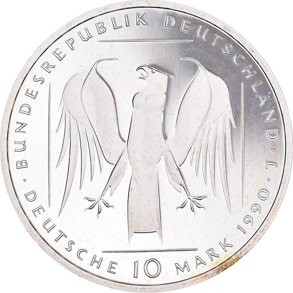 Coin, GERMANY - FEDERAL REPUBLIC, 10 Mark, 1990, Hamburg, Germany, MS(65-70)