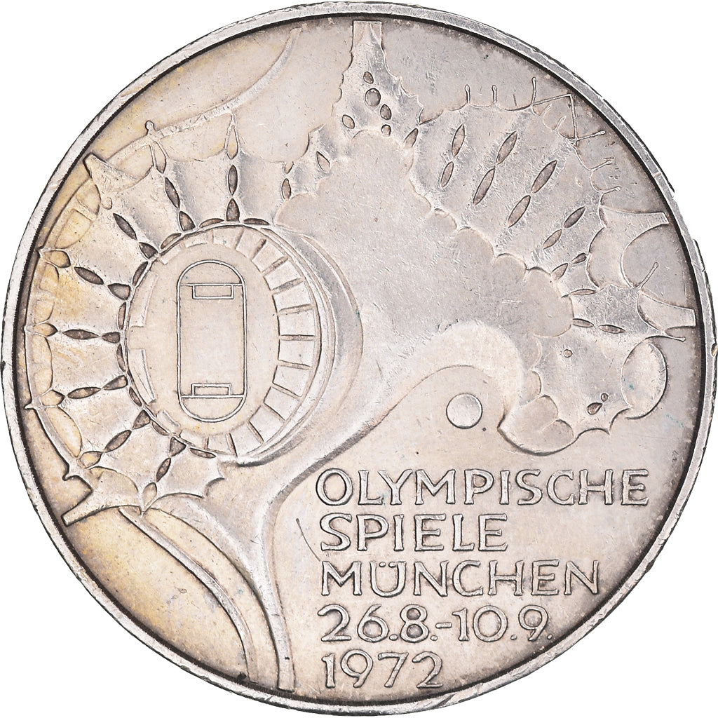 Coin, GERMANY - FEDERAL REPUBLIC, 10 Mark, 1972, Hamburg, AU(50-53), Silver