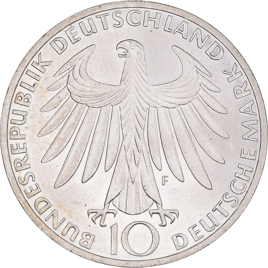 Moeda, ALEMANHA - REPÚBLICA FEDERAL, 10 Mark, 1972, Stuttgart, MS(60-62)