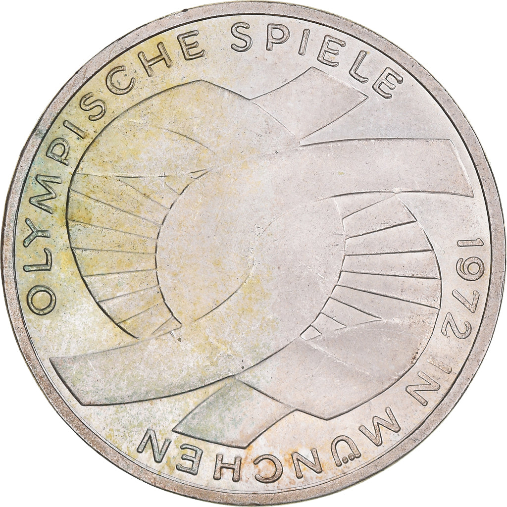 Moneda, ALEMANIA - REPÚBLICA FEDERAL, 10 Mark, 1972, Stuttgart, EBC+, Plata