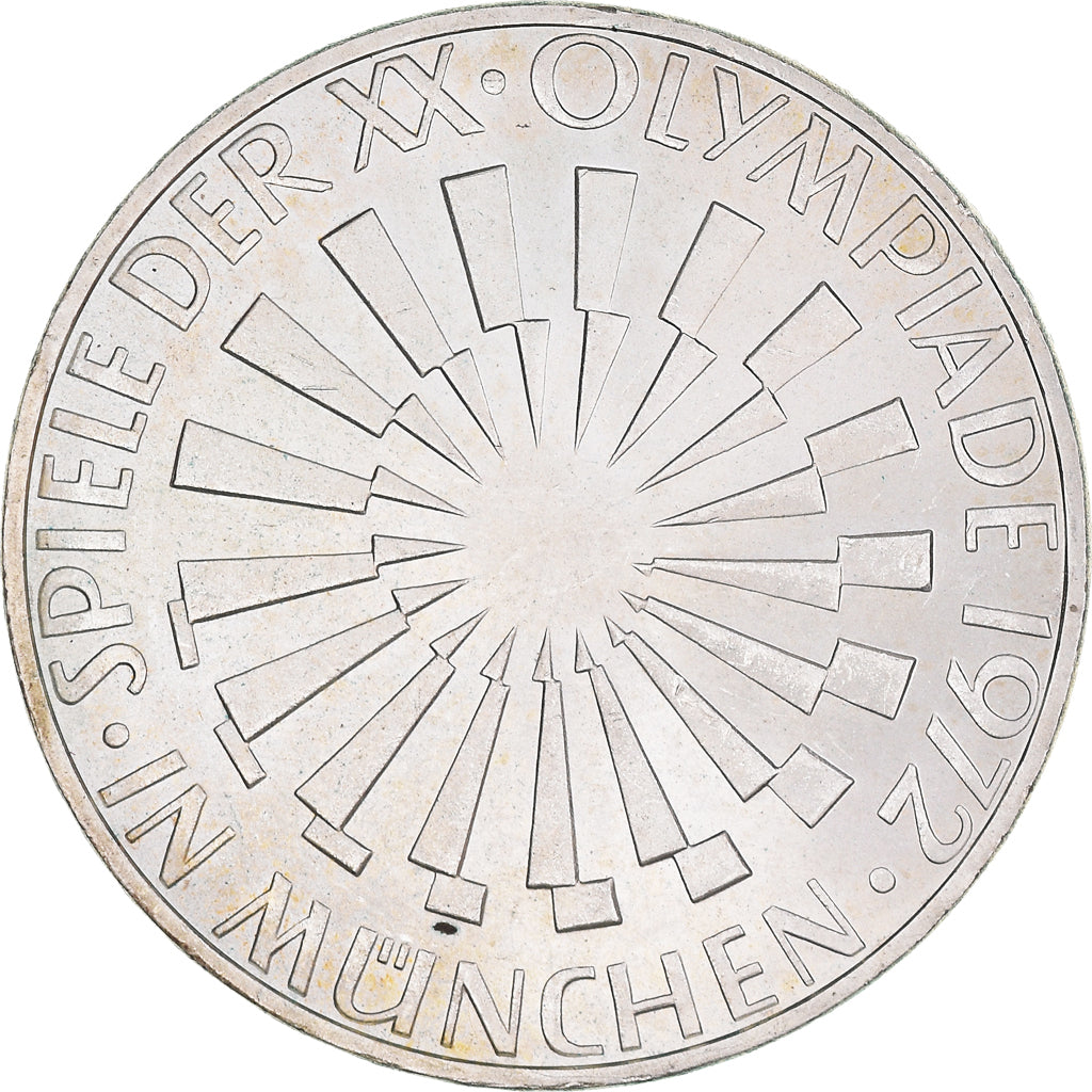 Moneda, ALEMANIA - REPÚBLICA FEDERAL, 10 Mark, 1972, Karlsruhe, SC, Plata