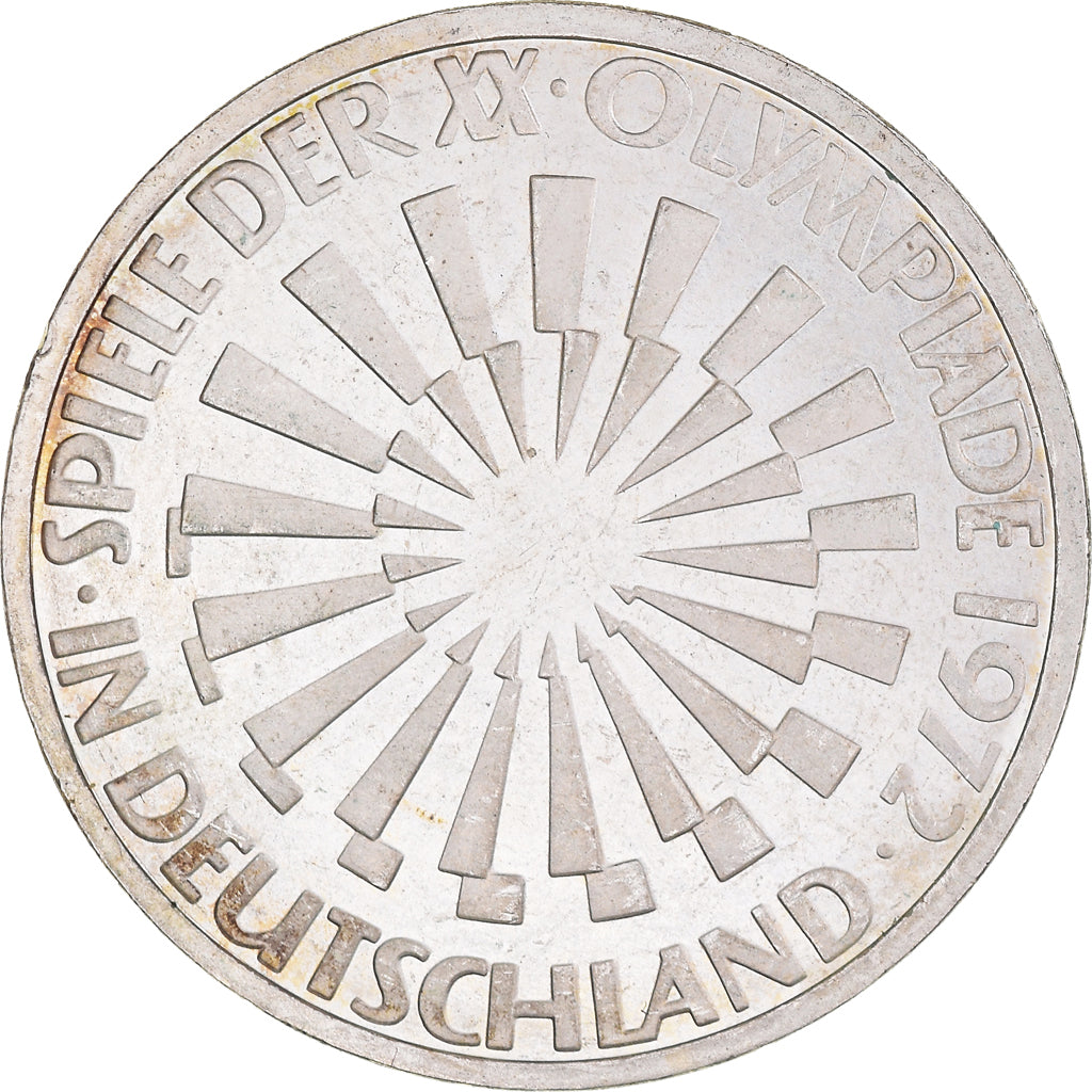 Moeda, ALEMANHA - REPÚBLICA FEDERAL, 10 Mark, 1972, Stuttgart, MS(60-62)