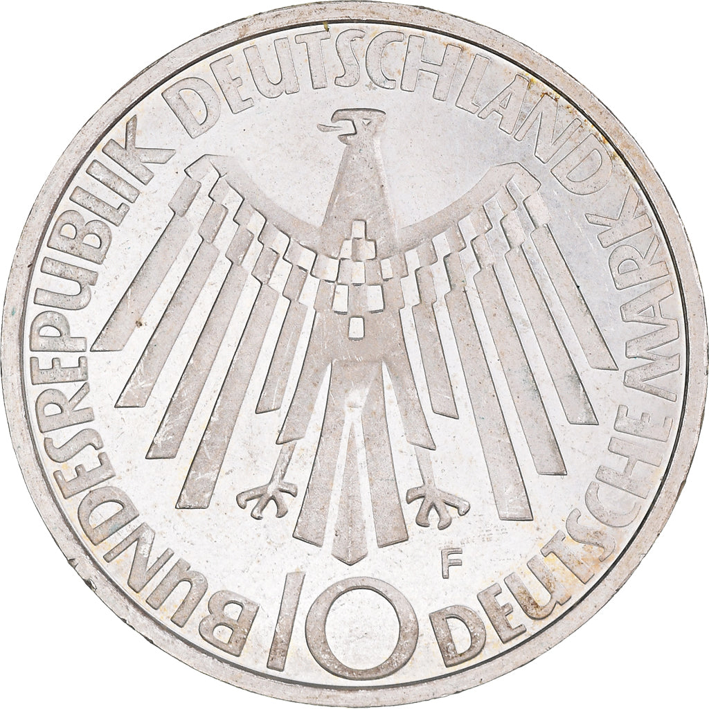 Moeda, ALEMANHA - REPÚBLICA FEDERAL, 10 Mark, 1972, Stuttgart, MS(60-62)